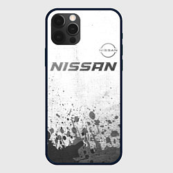 Чехол для iPhone 12 Pro Max Nissan - white gradient посередине, цвет: 3D-черный