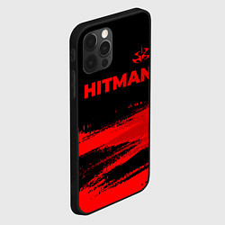 Чехол для iPhone 12 Pro Max Hitman - red gradient посередине, цвет: 3D-черный — фото 2