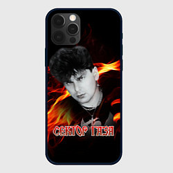 Чехол для iPhone 12 Pro Max Сектор газа фон огня, цвет: 3D-черный