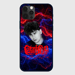 Чехол для iPhone 12 Pro Max Сектор газа - красно-синие молнии, цвет: 3D-черный