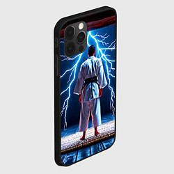 Чехол для iPhone 12 Pro Max Айкидоист и молния, цвет: 3D-черный — фото 2