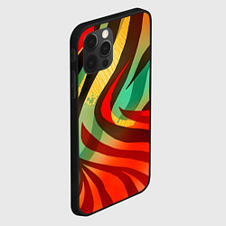 Чехол для iPhone 12 Pro Max Жаркая полосатая абстракция, цвет: 3D-черный — фото 2