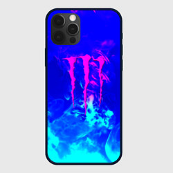 Чехол для iPhone 12 Pro Max Monster energy дым неоновый, цвет: 3D-черный