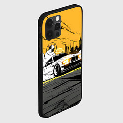 Чехол для iPhone 12 Pro Max Белый BMW дрифт, цвет: 3D-черный — фото 2