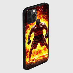 Чехол для iPhone 12 Pro Max Боксер в огне, цвет: 3D-черный — фото 2