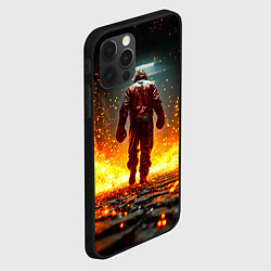 Чехол для iPhone 12 Pro Max Боксер в огне, цвет: 3D-черный — фото 2