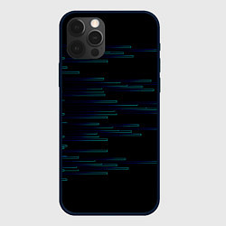 Чехол для iPhone 12 Pro Max Color blue black strip, цвет: 3D-черный