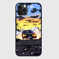 Чехол для iPhone 12 Pro Max BMW в облаке дыма, цвет: 3D-черный