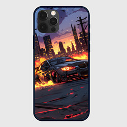 Чехол для iPhone 12 Pro Max BMW огненная дорога, цвет: 3D-черный