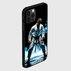 Чехол для iPhone 12 Pro Max Боец джиу-джитсу в дыму, цвет: 3D-черный — фото 2