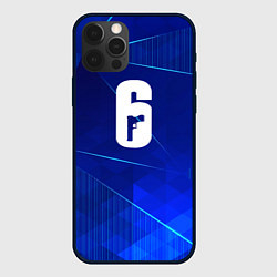 Чехол для iPhone 12 Pro Max Rainbow Six blue poly, цвет: 3D-черный