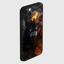 Чехол для iPhone 12 Pro Max Волк в огне, цвет: 3D-черный — фото 2