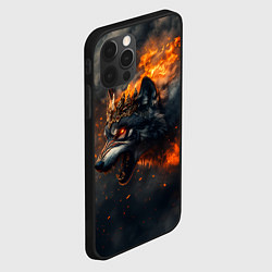Чехол для iPhone 12 Pro Max Волк в огне и дыме, цвет: 3D-черный — фото 2