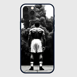 Чехол для iPhone 12 Pro Max Мухаммед Али в черном дыму, цвет: 3D-черный