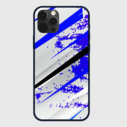 Чехол для iPhone 12 Pro Max Color white blue, цвет: 3D-черный