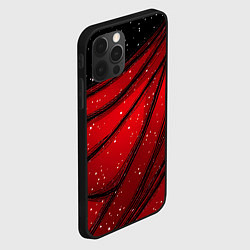 Чехол для iPhone 12 Pro Max Красно-черная текстура с белыми точками, цвет: 3D-черный — фото 2