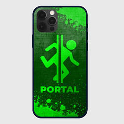 Чехол для iPhone 12 Pro Max Portal - green gradient, цвет: 3D-черный