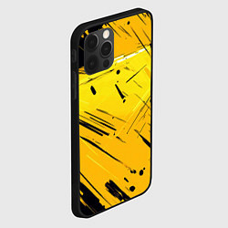 Чехол для iPhone 12 Pro Max Желтая краска на черном фоне, цвет: 3D-черный — фото 2
