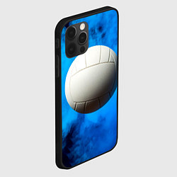 Чехол для iPhone 12 Pro Max Волейбольный мяч синий дым, цвет: 3D-черный — фото 2