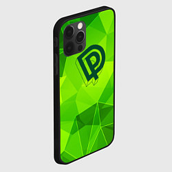 Чехол для iPhone 12 Pro Max Deep Purple green poly, цвет: 3D-черный — фото 2
