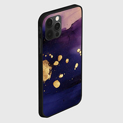 Чехол для iPhone 12 Pro Max Золотая краска на текстуре, цвет: 3D-черный — фото 2