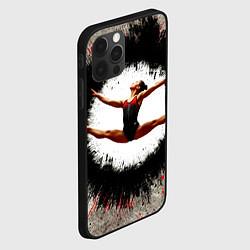 Чехол для iPhone 12 Pro Max Воздушная гимнастика на сером, цвет: 3D-черный — фото 2