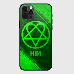 Чехол для iPhone 12 Pro Max HIM - green gradient, цвет: 3D-черный