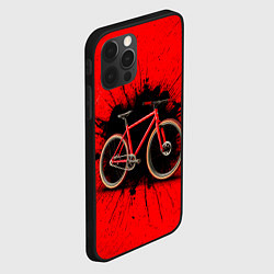 Чехол для iPhone 12 Pro Max Трековый велосипед на красном, цвет: 3D-черный — фото 2