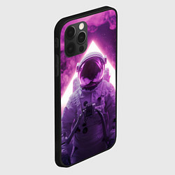 Чехол для iPhone 12 Pro Max Космонавт и фиолетовый космос, цвет: 3D-черный — фото 2