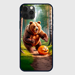 Чехол для iPhone 12 Pro Max Колобок и медведь, цвет: 3D-черный
