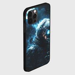Чехол для iPhone 12 Pro Max Скелет космонавта и полнолуние, цвет: 3D-черный — фото 2