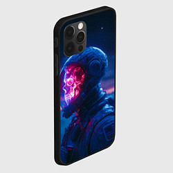Чехол для iPhone 12 Pro Max Синий космонавт с красным черепом, цвет: 3D-черный — фото 2