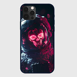 Чехол для iPhone 12 Pro Max Красный череп в скафандре космонавта, цвет: 3D-черный