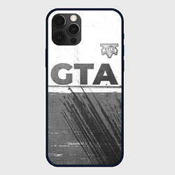 Чехол для iPhone 12 Pro Max GTA - white gradient посередине, цвет: 3D-черный