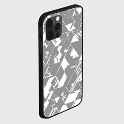 Чехол для iPhone 12 Pro Max Светлый серый геометричный паттерн, цвет: 3D-черный — фото 2