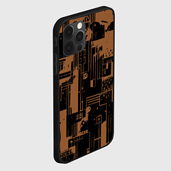 Чехол для iPhone 12 Pro Max Чёрно-коричневый абстракция геометричный, цвет: 3D-черный — фото 2