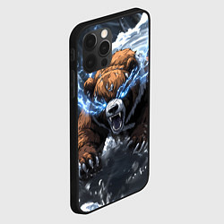 Чехол для iPhone 12 Pro Max Медведь в молниях и облаках, цвет: 3D-черный — фото 2