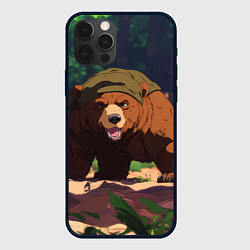 Чехол для iPhone 12 Pro Max Бурый медведь в лесу, цвет: 3D-черный