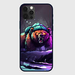 Чехол для iPhone 12 Pro Max Злой русский медведь в лесу, цвет: 3D-черный
