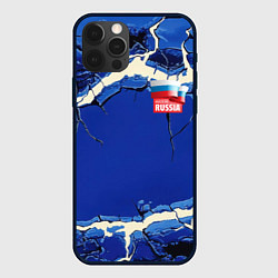 Чехол для iPhone 12 Pro Max Russia blue abstract, цвет: 3D-черный