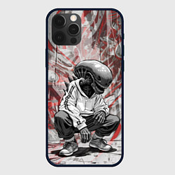 Чехол для iPhone 12 Pro Max Ксеноморф на спорте, цвет: 3D-черный