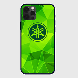 Чехол для iPhone 12 Pro Max Yamaha green poly, цвет: 3D-черный