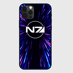 Чехол для iPhone 12 Pro Max Mass Effect neon energy, цвет: 3D-черный