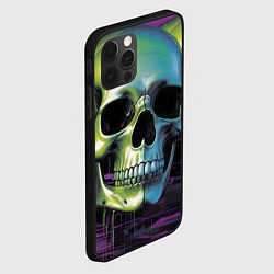 Чехол для iPhone 12 Pro Max Черепа отливающие неоном, цвет: 3D-черный — фото 2