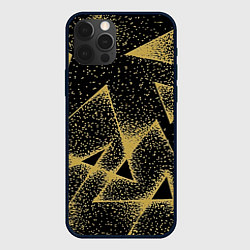 Чехол для iPhone 12 Pro Max Triangle yellow with dots, цвет: 3D-черный