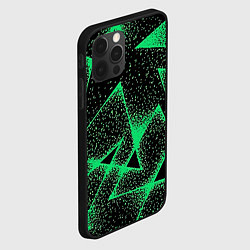 Чехол для iPhone 12 Pro Max A light green triangle with dots, цвет: 3D-черный — фото 2