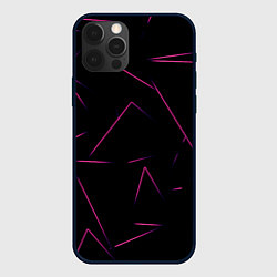 Чехол для iPhone 12 Pro Max Color pink line, цвет: 3D-черный