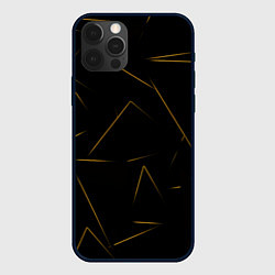 Чехол для iPhone 12 Pro Max Color yellow line, цвет: 3D-черный