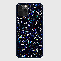 Чехол для iPhone 12 Pro Max Чёрно-синий мозаика паттерн, цвет: 3D-черный