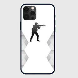 Чехол для iPhone 12 Pro Max Counter Strike white poly, цвет: 3D-черный
